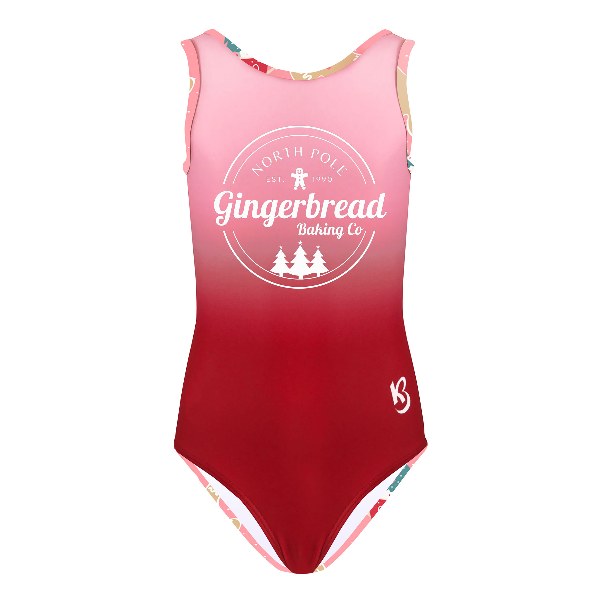 Gingerbread Christmas gymnastics leotard