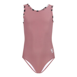 Dusty Rose Girls Floral Gymnastics Leotard