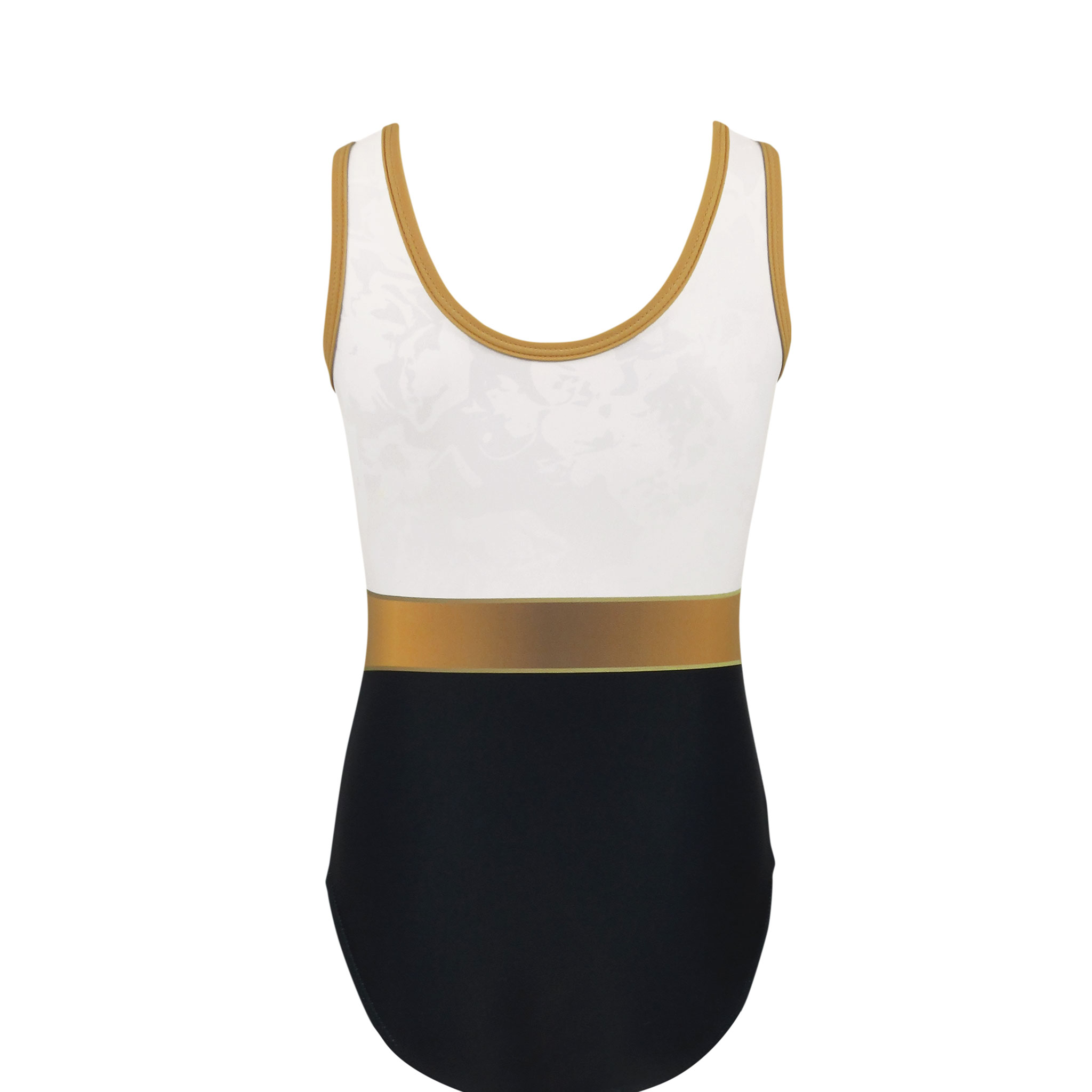 Black and Gold Modern Gymnastics Leotard