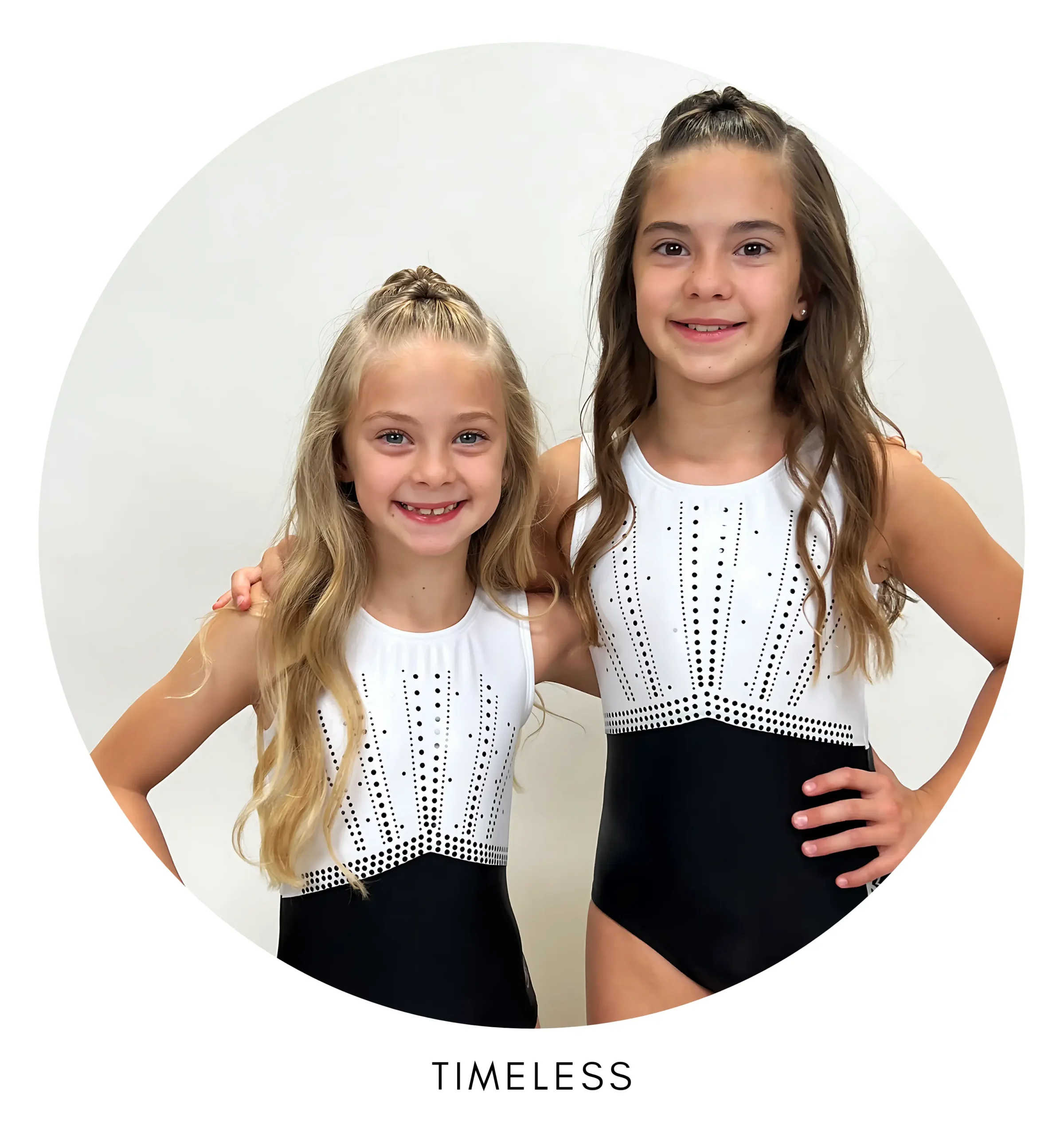 Black and White elegant gymnastics leotards for girls