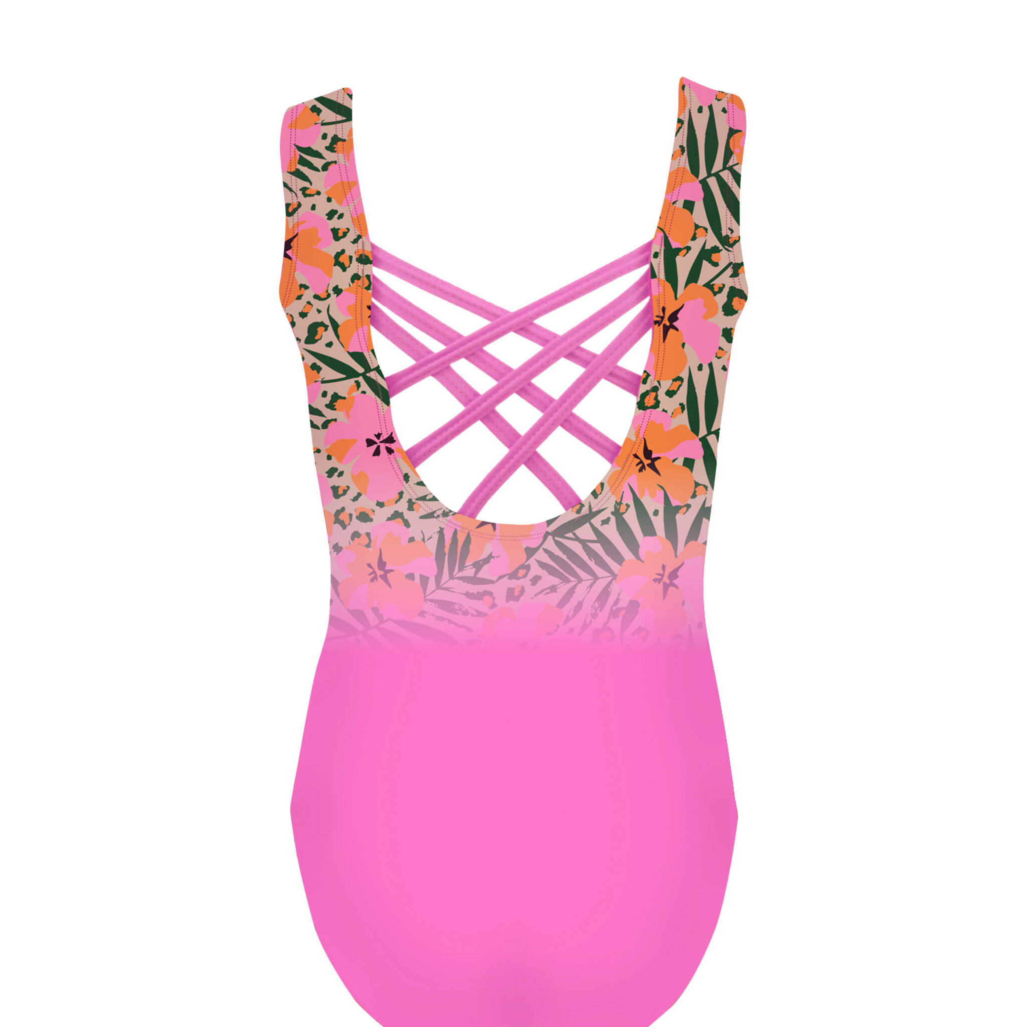 Pink Tropical Isla Crush Strappy Back Leotard