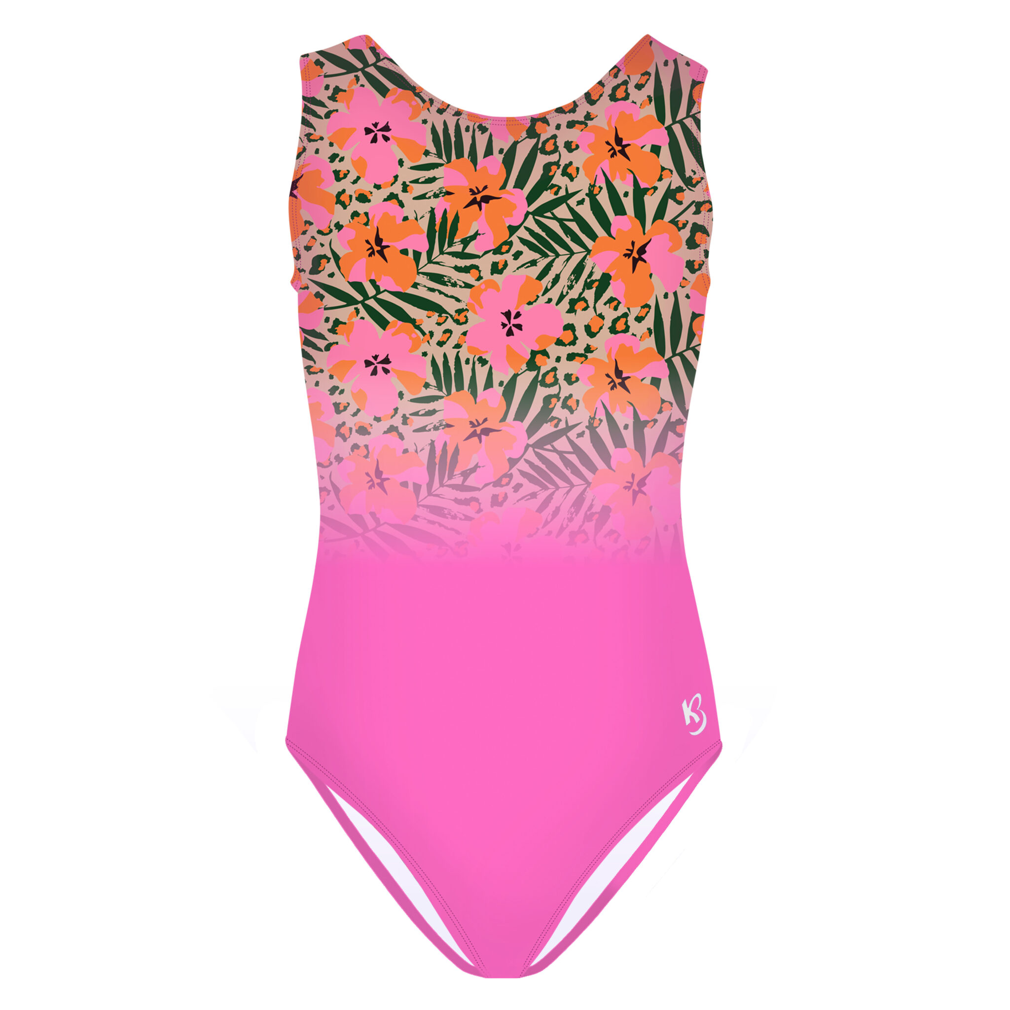 Pink Tropical Isla Crush Strappy Back Gymnastics Leotard