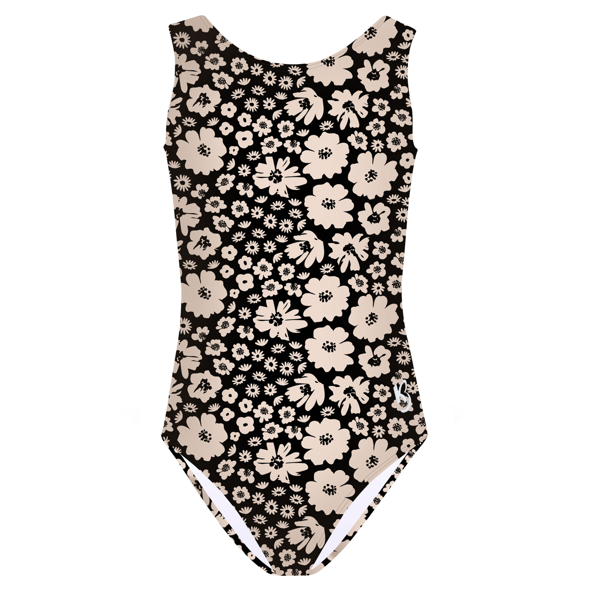 ditsy-noir-black-and-tan-floral-gymnastics-leotard-back-view.