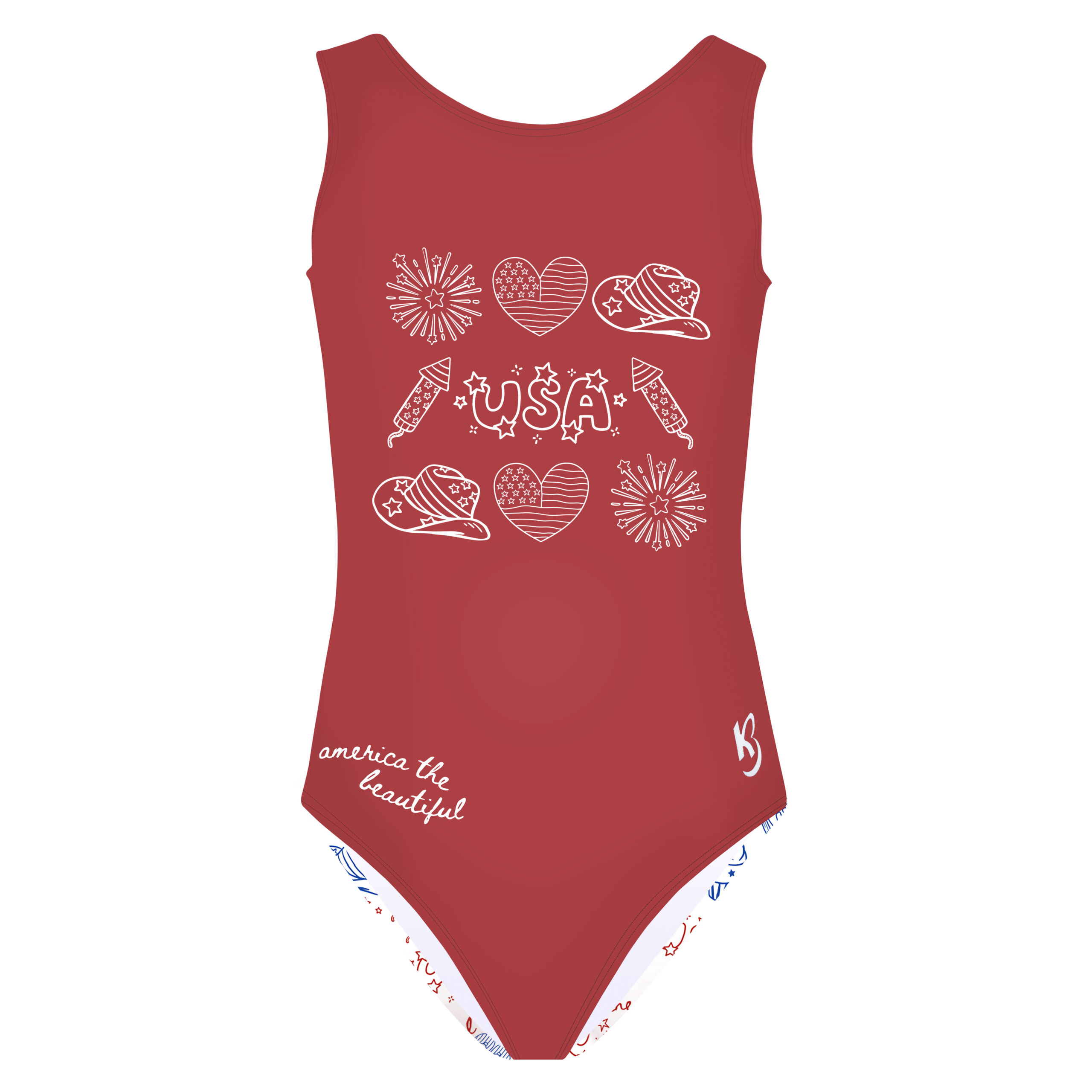 Girls Patriotic Summer Gymnastics leotard